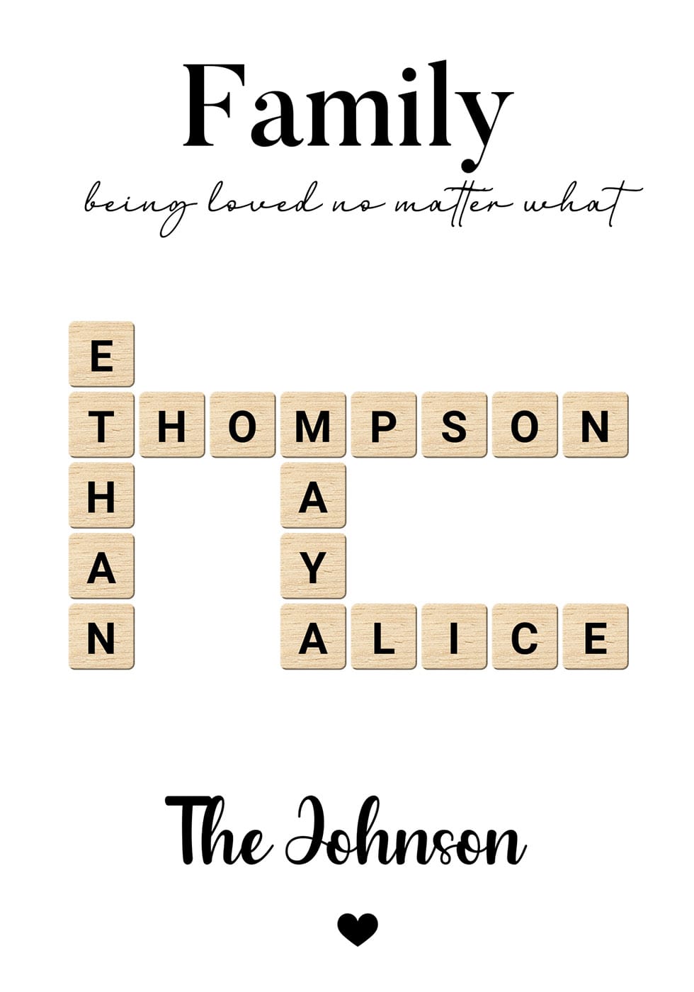 Connected Hearts, A Family Name Puzzle of Love Poster