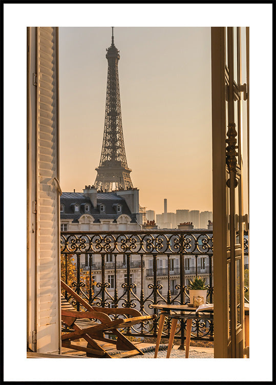 Eiffel Tower Sunset View Poster