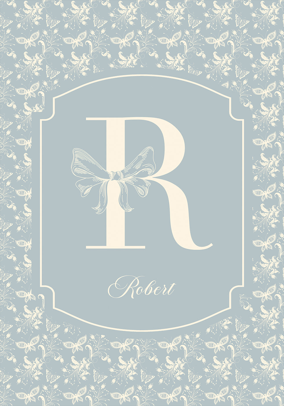 Elegant Baby Name Personal Blue Poster