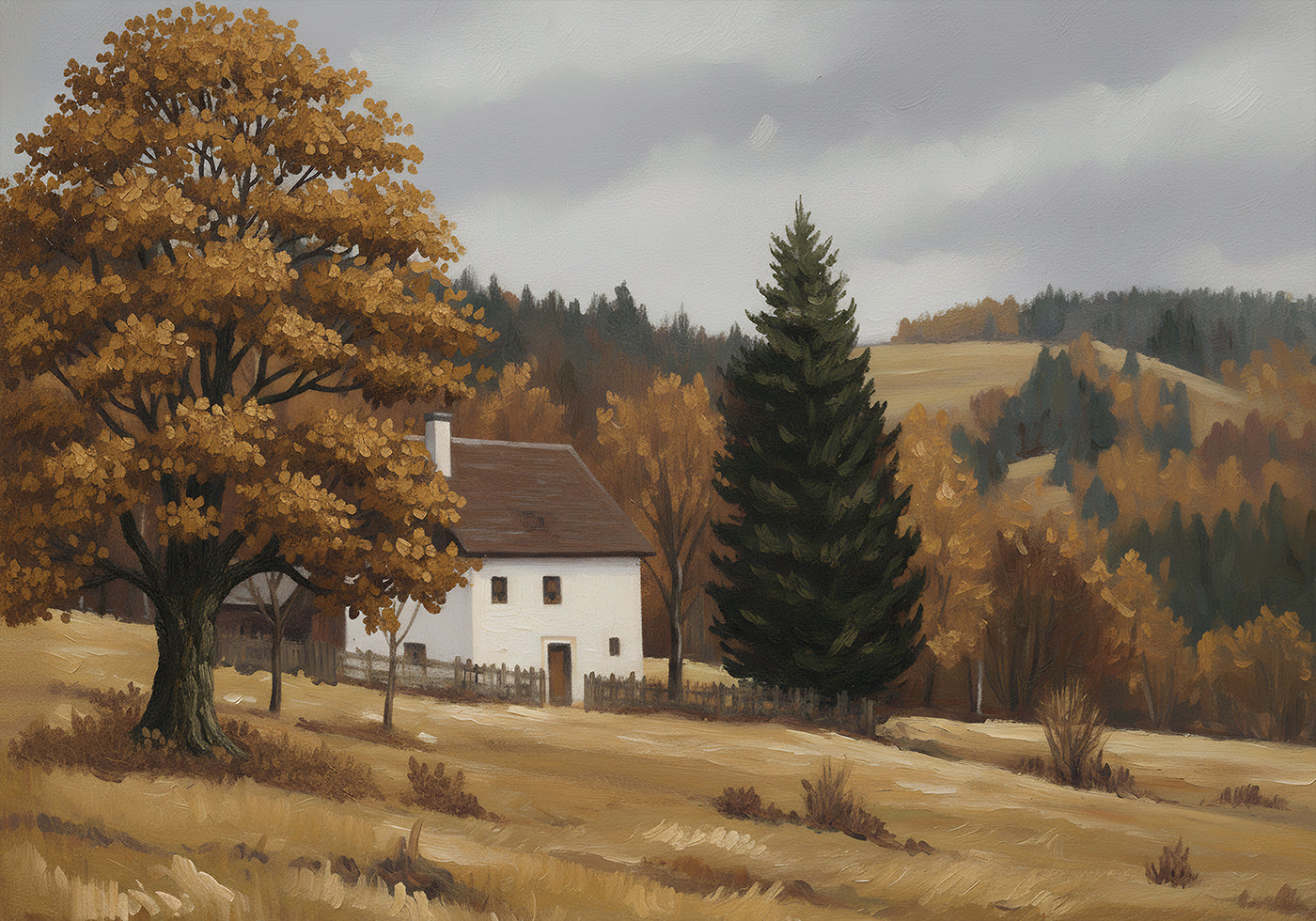 Fall Oil Landscape No 2 Poster
