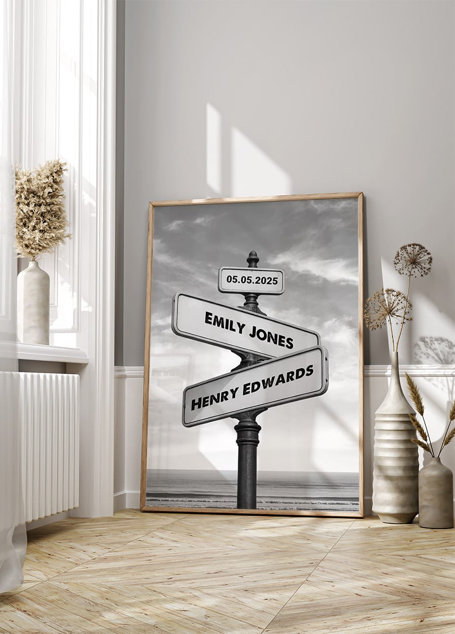 Crossroads of Love, Personalized Signpost Poster