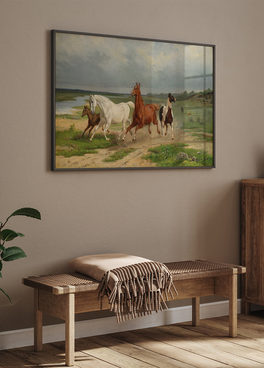 Flyende hästar By Arvid Fredrik Lönnroth Poster