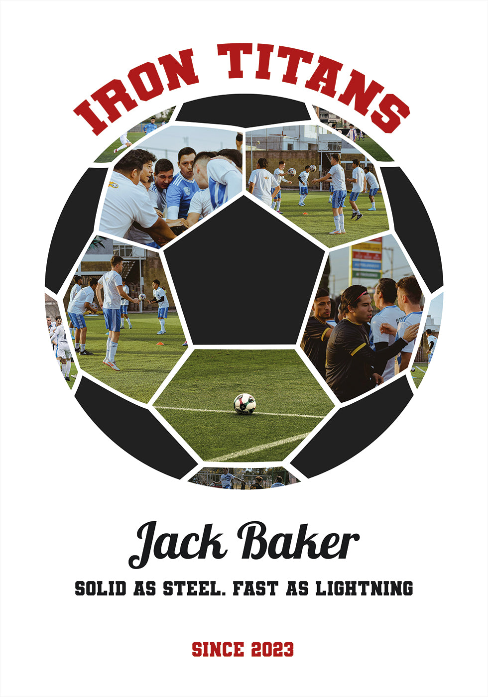 Football Ball Photo Collage Personal 2 Poster