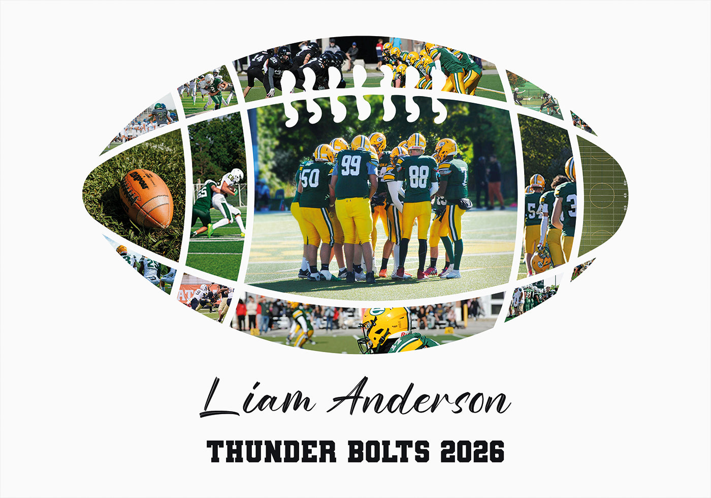 Football Ball Photo Collage Personal Poster