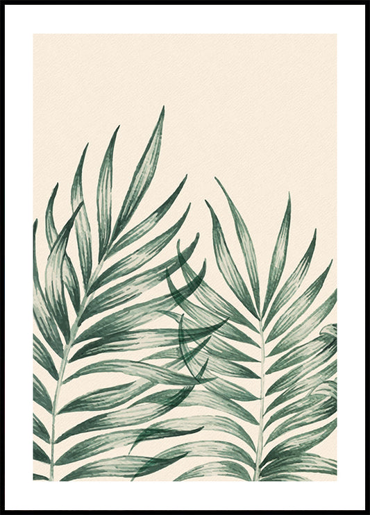 Watercolor Palm Leaf Poster