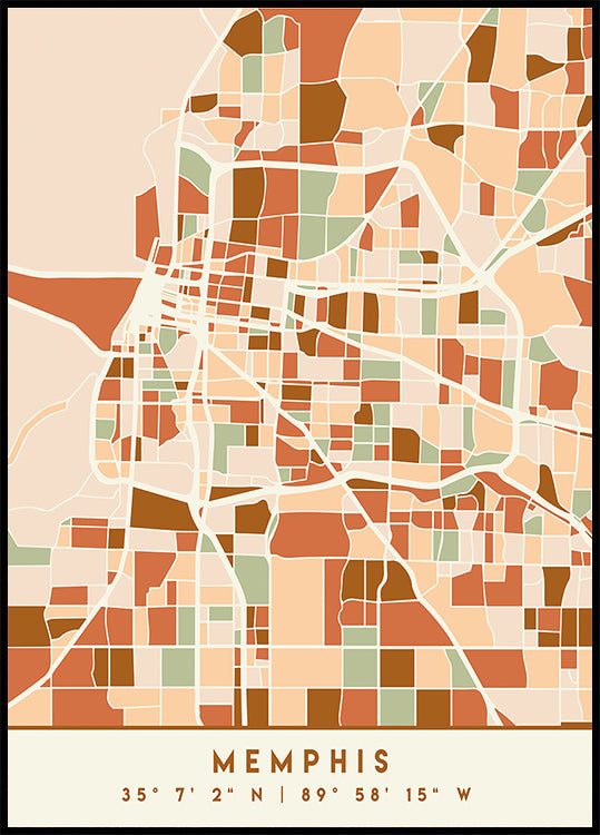 Black Maps Earth Tones 51 Poster