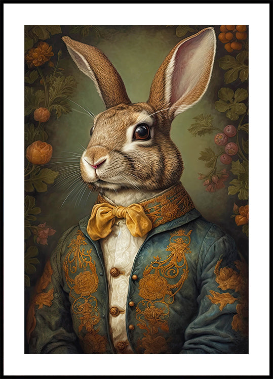 Regal Rabbit Portrait Poster