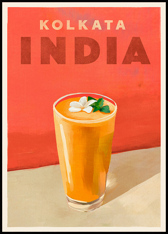 Travel Poster Cocktail Kolkata India Poster