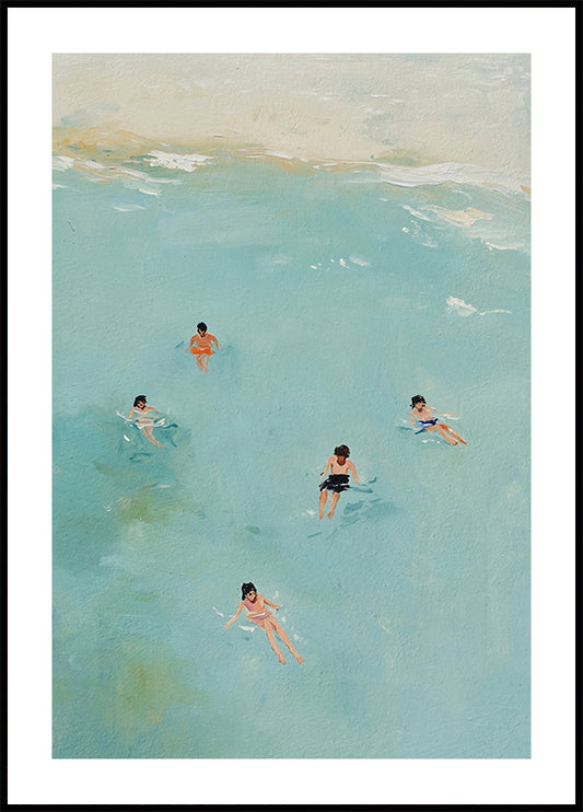 Floating in Aqua Waters Poster