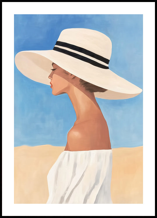 Woman in Wide-Brimmed Hat Poster