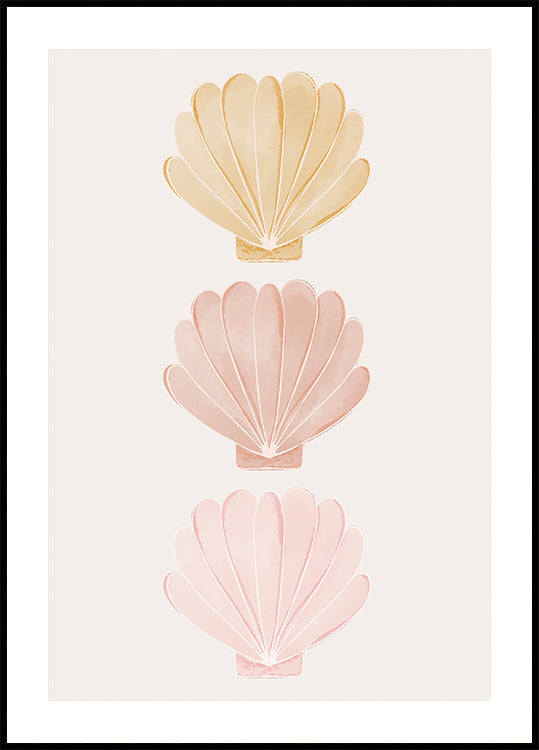 Pastel Seashells Poster