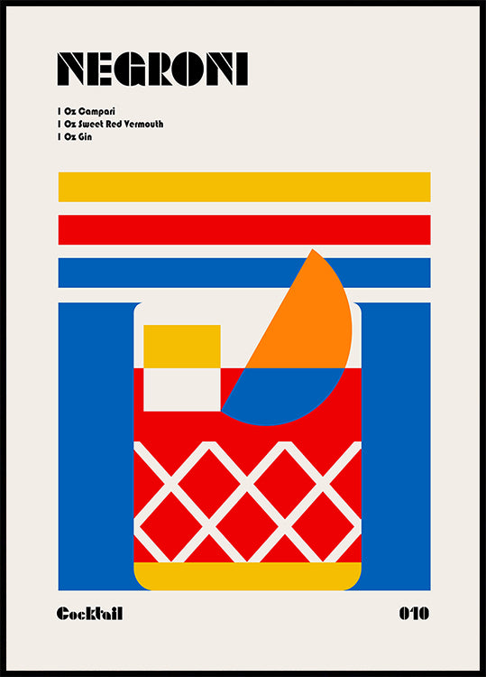 Negroni Bauhaus Cocktail Poster