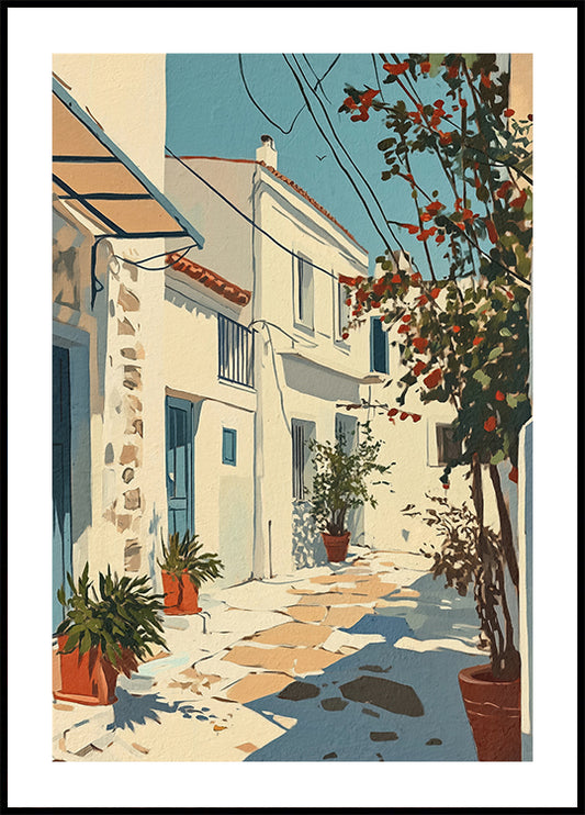 Sunny Mediterranean Alley Poster