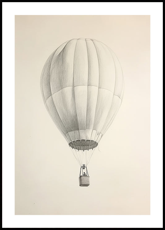 Vintage Hot Air Balloon Sketch Poster