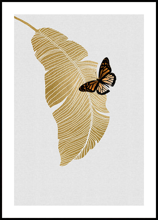 Butterfly & Palm Leaf Poster