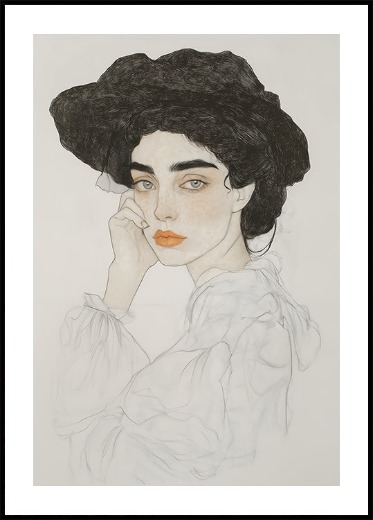 Portrait of a Woman with Expressive Eyes Poster