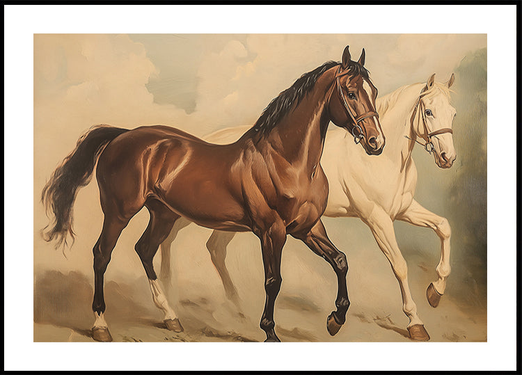 Duo Horses Galloping Poster