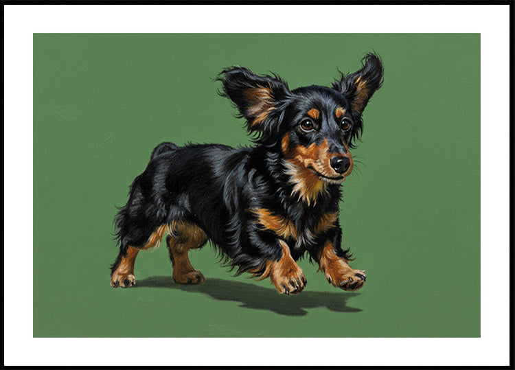 Long Hair Dachshund Portrait Poster