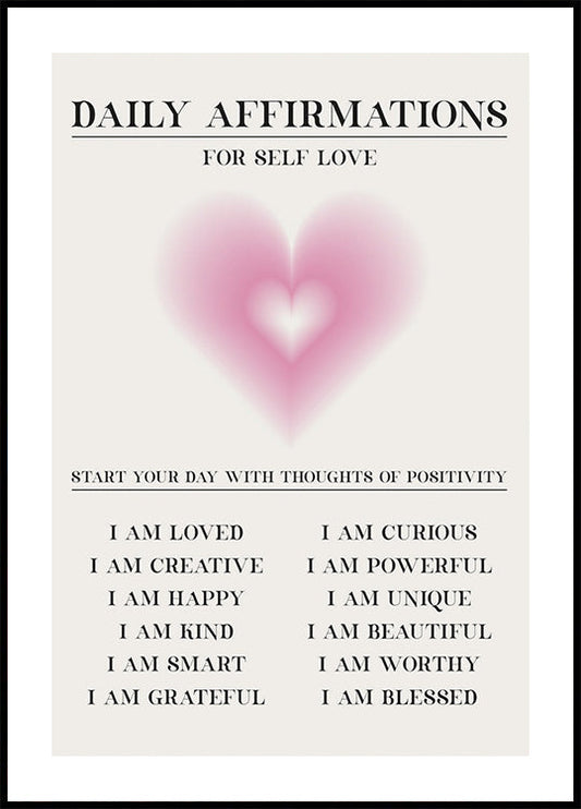 Daily Affirmations for Self Love Poster