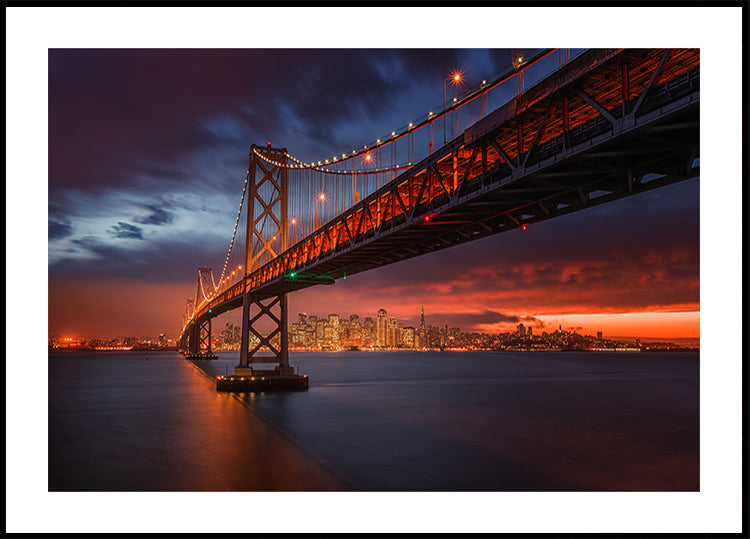 Bay Bridge at Night Poster