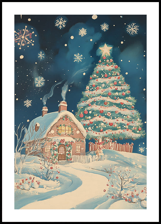 Snow Christmas Town Poster
