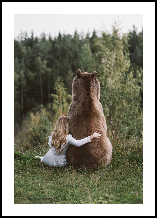 Women And Bear Poster