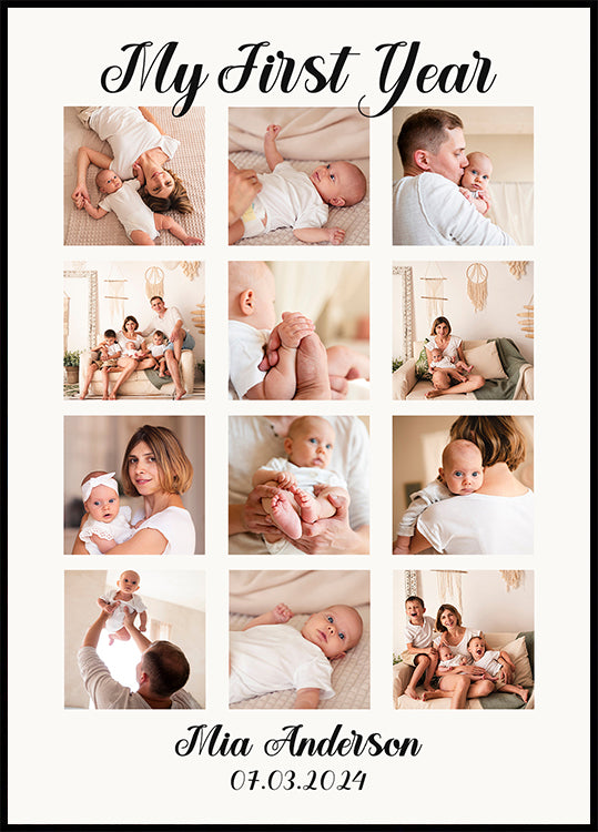 Baby 1st Year Personalized Poster