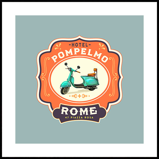 Hotel Pompelmo Rome Travel Poster