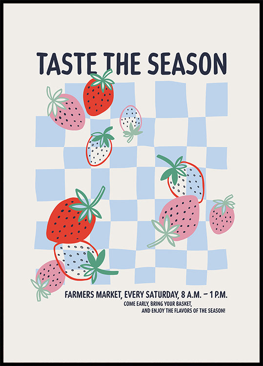 Farmers Market Strawberries Poster