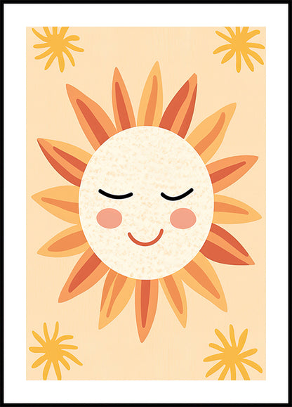 Smiling Sun Illustration Poster