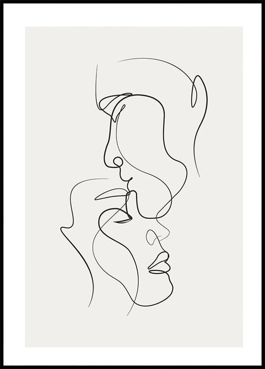 Intimacy in Line Art Poster