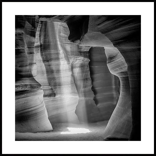 MONOCHROME ANTELOPE CANYON Gorgeous Lightbeam Poster