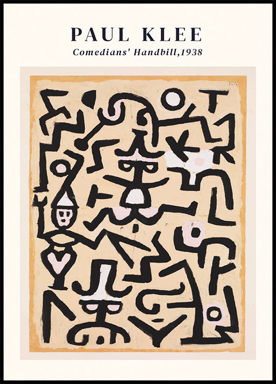 Comedians’ Handbill, abstract faces and playful forms Poster