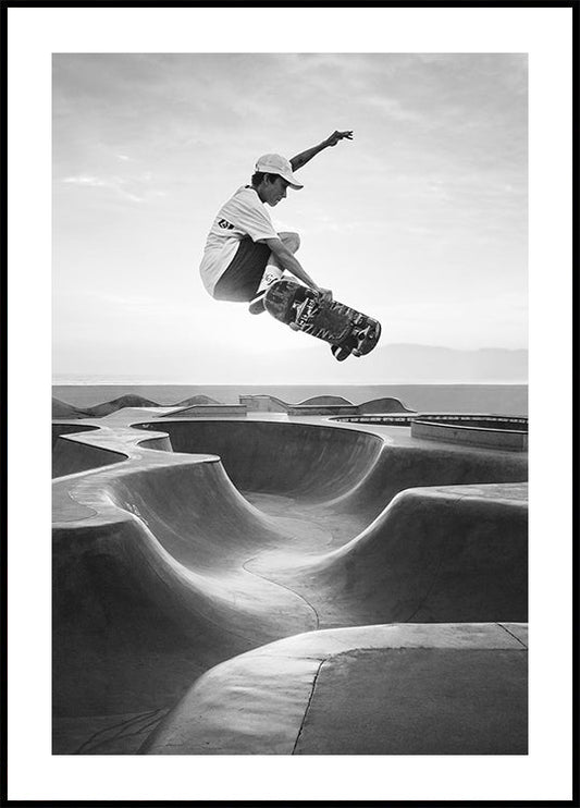 Skateboarder in Flight Poster