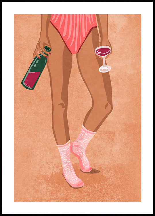 Wine and socks Poster