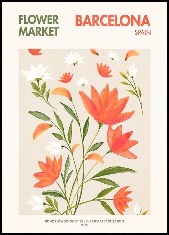 Barcelona Blooms Poster