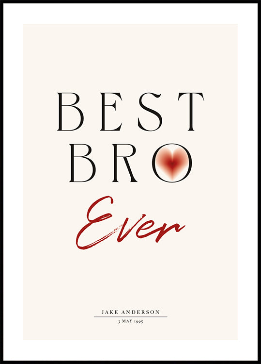 Best Bro Ever Personalized Poster