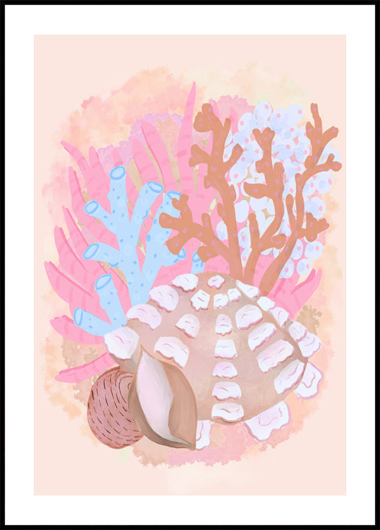 Pink Seashells Poster