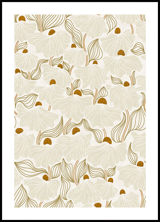 Calming essentials Natural flow meadow ivory pattern Poster