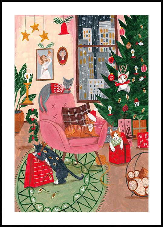 Christmas Cats in NY Poster