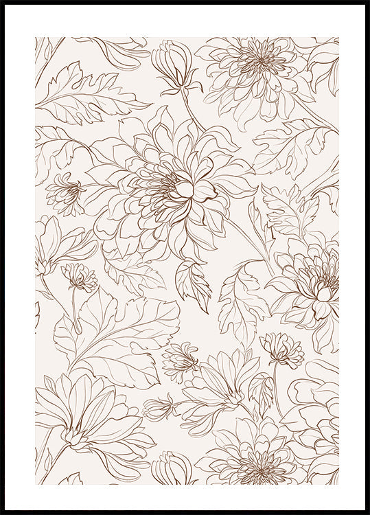 Flowers Line Art Poster