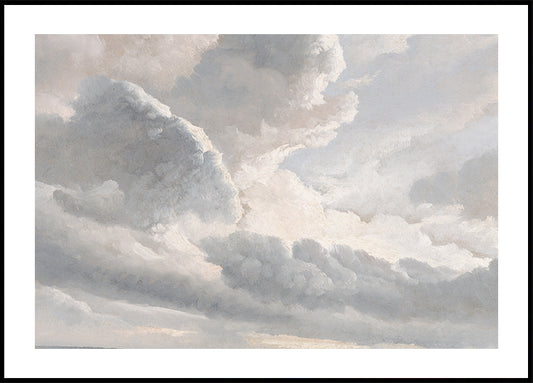 Study of Clouds with a Sunset Poster