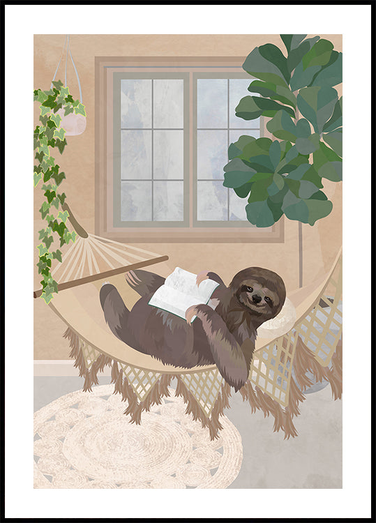 Lazy sloth in hammock