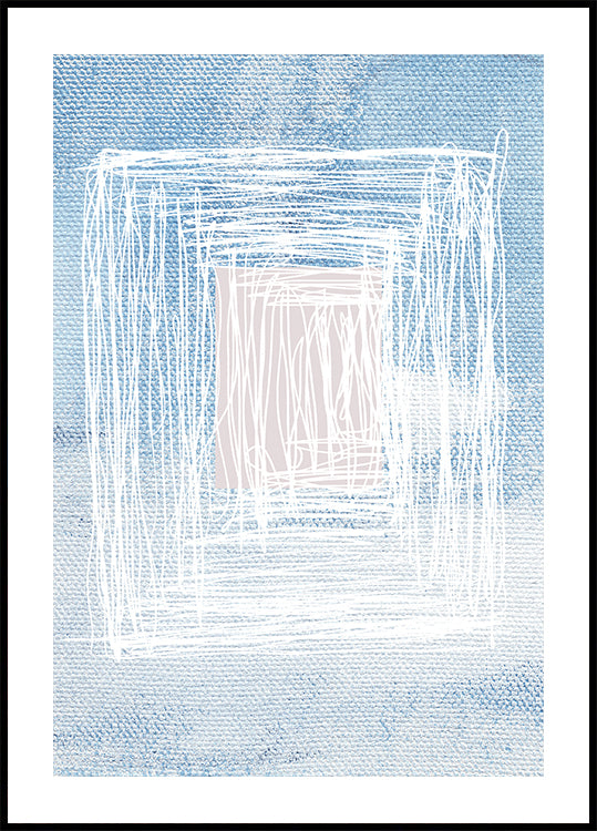 White Linear Patterns With Geometric Design Poster