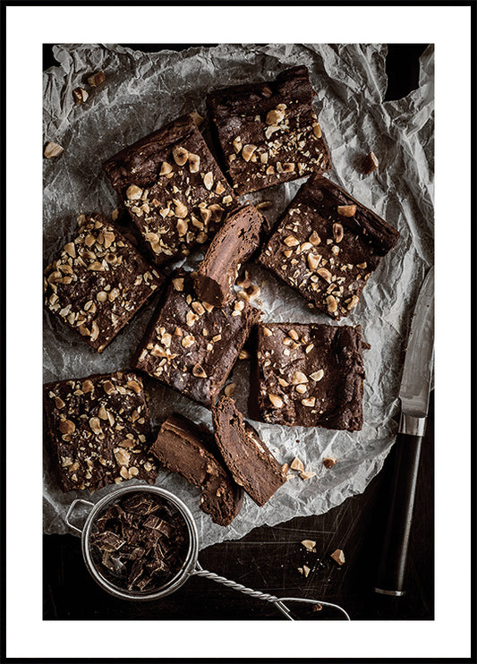 Fudgy Hazelnut Chocolate Brownies Poster