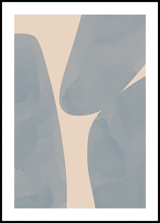 Soft Blue Forms, Abstract Shapes Poster