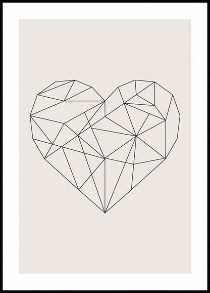 Abstract Geometric Heart Poster