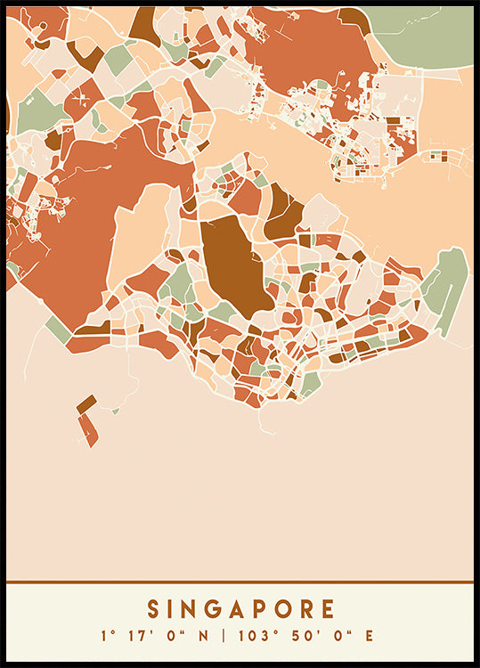 Black Maps Earth Tones 81 Poster