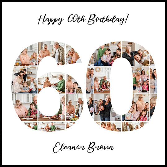 60th Birthday Photo Collage Personal Poster