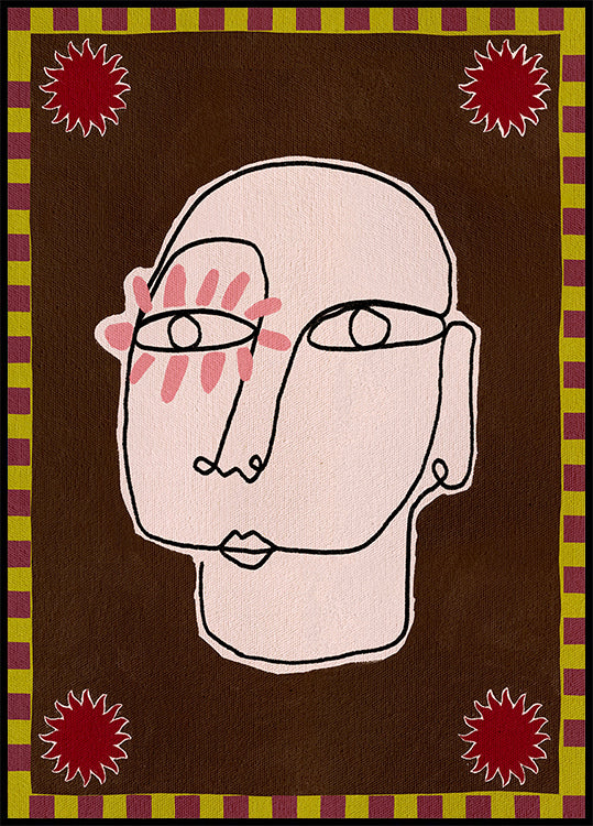 Minimalist Line Drawing Of A Face Poster